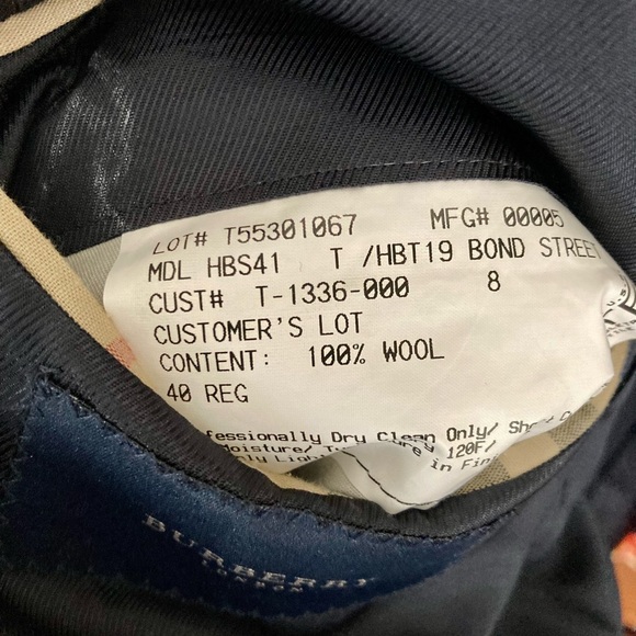 Burberry men’s jacket 40R Blue with delicate pin striping - Picture 7 of 8